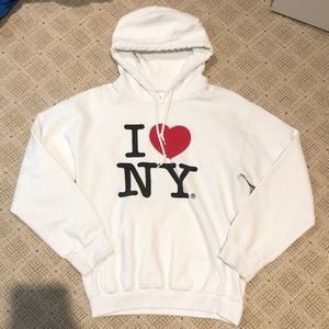 I Love New York White Hoodie Size S